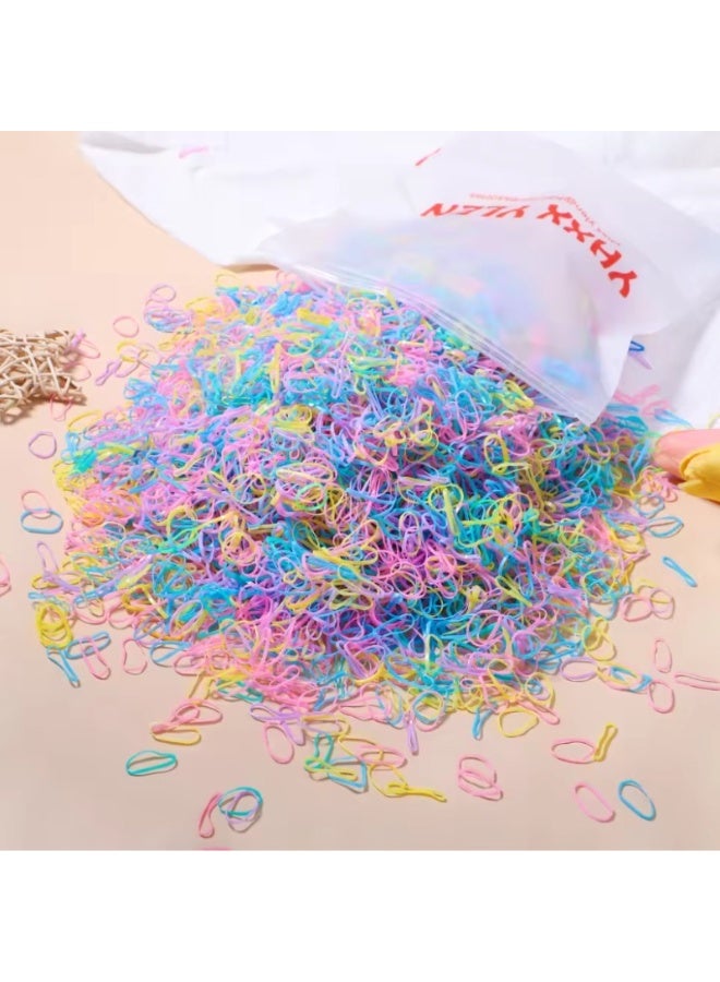 2000-Piece Rubber Bands Multicolour One Size Hair Ties Rubber Bands, Small Elastic Mini Hair Bands, Soft No Damage Ponytail Holders for Kids Girls Women, Multi Color - Image 3